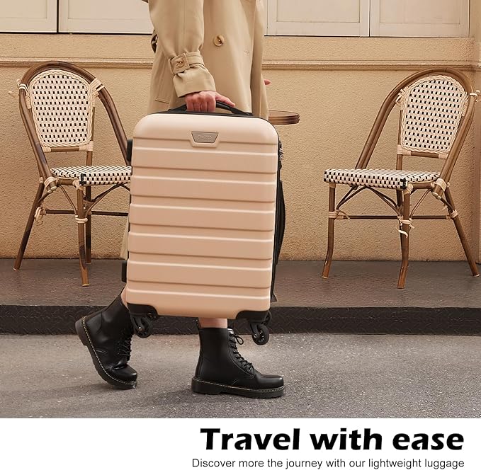 Coolife Luggage 3 Piece Set Suitcase Spinner Hardshell Lightweight TSA Lock (red, 3 piece set(20in24in28in))