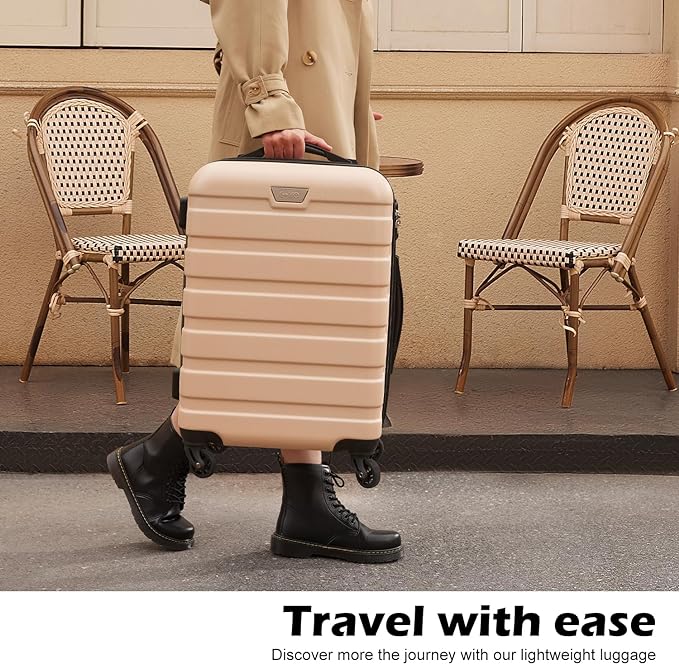 Coolife Luggage 3 Piece Set Suitcase Spinner Hardshell Lightweight TSA Lock (white, 3 piece set(20in24in28in))