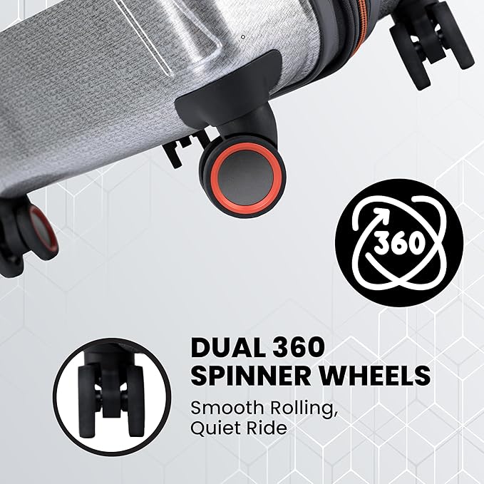 Spyder Traverse 20 Inch Carry On Expandable Hardside Upright Suitcase with 360° Spinner Wheels, TSA Approved Lock, Silver