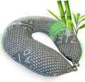 Sacred Thread Grey Travel Pillows for Airplanes, Rayon Derived from Bamboo Neck Pillow, Best Rated Travel Pillows with Cooling Memory Foam, Neck Pillows for Sleeping Travel, Airplane Headrest Pillow