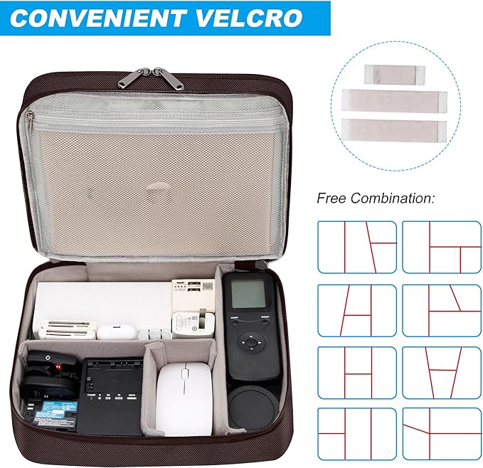 CILLA Electronic Organizer Travel Case, Travel Cord Organizer Case Portable Waterproof Cable Organizer Bag for Charger, Cord, USB, Power Bank, Earphone