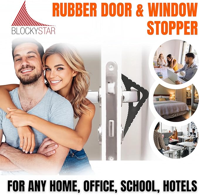 Pekasa Door Stopper & Window Wedge, Rubber Door Stopper, Award Winning Door Wedge Stopper Works on Mutli Floor Surface, Door Stoppers for Bottom of Door, Colorful Large Doorstop Wedge, Vanilla Cream