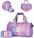 Cute Preppy Gifts for Girls-Girl Gym Bag with Shoe Compartment, Kid Personalized Weekender Overnight Bags, Initial Travel Tote with Makeup Pouch, Chenille Gift for Teen (Letter D)
