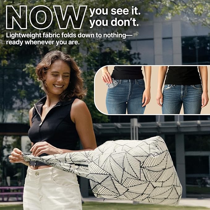 Nanobag Ultra-Lightweight Foldable Tote for Women & Men, Reusable Grocery & Travel Bag, Packable Collapsible Compact Market Essential (Standard Sketch)