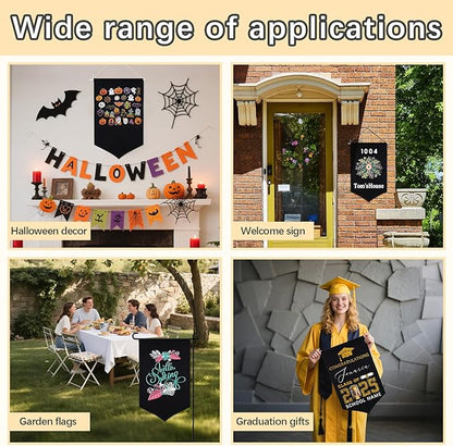 5 PCS Canvas Banners Wall Hanging Brooch Jewelry Storage Case Stand Enamel Pin Display, Sublimation blank Banner,Holder Earrings Necklace Pin Collection Organizer