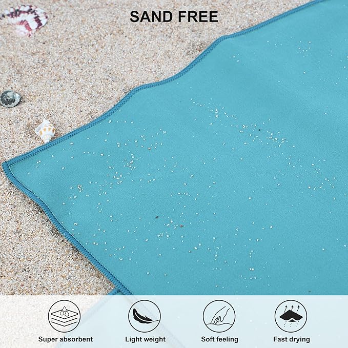 Rainleaf Microfiber Towel Perfect Travel & Gym & Camping Towel. Quick Dry - Super Absorbent - Ultra Compact - Lightweight. Suitable for Trip, Beach, Shower, Backpacking, Pool