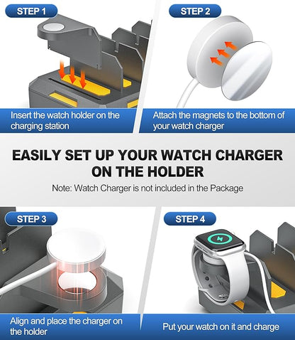 Charging Station for Multiple Devices, Honcila 50W Multiple Charger Station Charging Dock for iPhone iPad Cell Phone Tablet and More - 6 Port Multi Charging Station with 6 Mixed Cables (Space Gray)