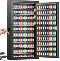 250 Keys Key Lock Box Wall Mount with Additional 24 Side Hooks and Key Tags, Anti-Theft Key Box Key Cabinet with Side Drop Slot, Key Organizer Key Safe for Home Office Garage Rental Business