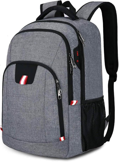 Della Gao Travel Laptop Backpack, Anti Theft Backpack for Men and Women with USB Slit Business Computer Backpack Bag (Grey, 15.6 Inch)
