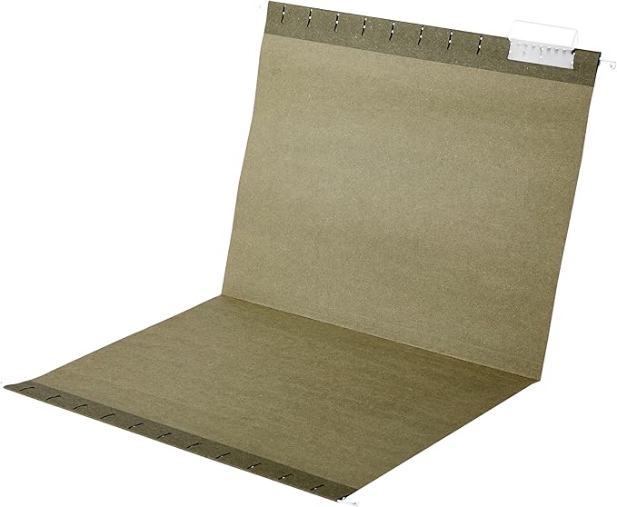 Amazon Basics Hanging Organizer File Folders for Efficient Filing, Sturdy, Adjustable Tabs, Letter Size, Pack of 25, Green