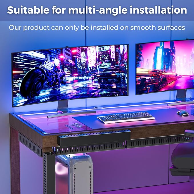 Yecaye 62.8in(4x15.7in) Cable Raceway, Large Under Desk Cable Management for Server Rack Wire Raceway, Wire Management Tray, Cord Organizer for Gaming Desk, Black