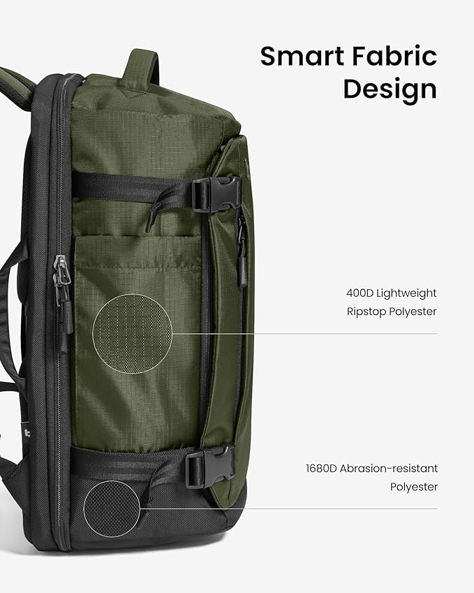 tomtoc Travel Backpack 28L, TSA Friendly Flight Approved Carry-on Luggage Hand Water-resistant Lightweight Business Rucksack, Durable Bag Fits 16 Inch Laptop