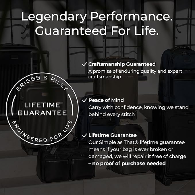 Briggs & Riley Global 21" Carry On Expandable Spinner - Luggage for Travel, Suitcases with Wheels, Softside Rolling Bag for Men & Women, Self-Repairing Zipper - Baseline Collection, Steel Gray