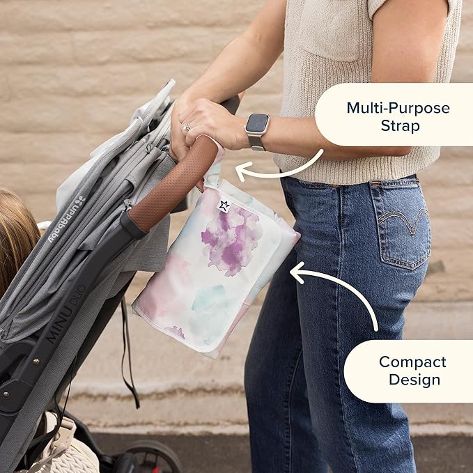 Tiny Twinkle Portable Diaper Changing Pad-Foldable Waterproof Changing Mat&Portable Changing Pad for Travel,Baby Changing Station with Smart Wipes Pocket&Storage (Luna)