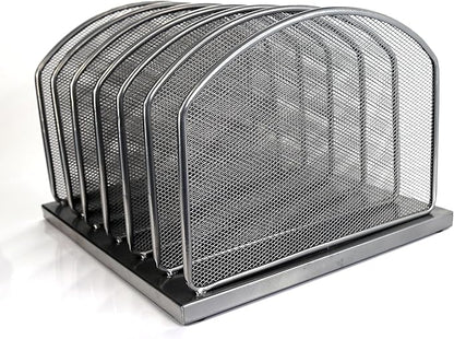 Huron 6-Slot Vertical Organizer, Black Steel Mesh