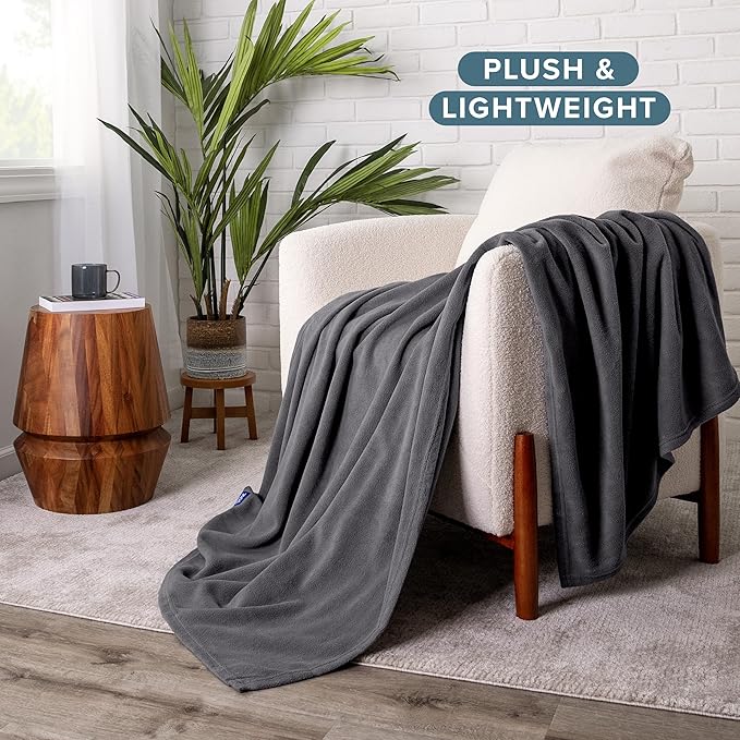 Bare Home Polar Fleece Blanket - Full/Queen - Warm & Cozy - Premium Fleece - Throw for Bed, Sofa, Camping, Travel and Cold Nights - Lightweight Blanket (Full/Queen, Forged Iron Grey)
