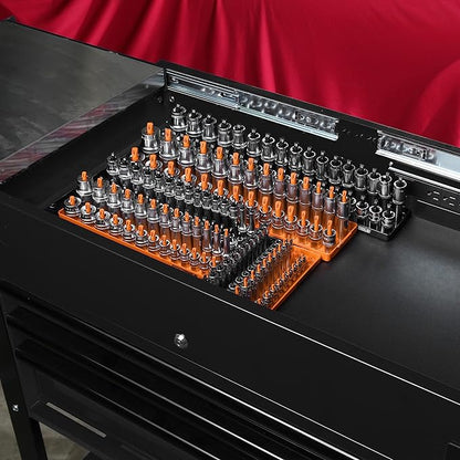 OEMTOOLS 22418 Magnetic Socket Organizer Set, 6-Piece Holder Set Includes 1/4", 3/8", 1/2" Drive Metric SAE Socket Trays, Tool Box Organizer, Christmas Gift for Men(Sockets not Included)