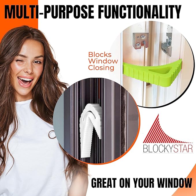 Door & Window Stopper - Flexible Rubber Door Stop, Award-Winning Wedge, Decorative Bottom Security, Colorful Large Doorstop