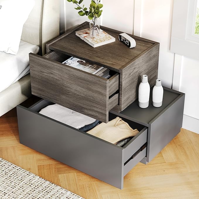 Modern Nightstand Stackable Storage Drawers, Modular Bedroom Furniture Set - Storage Cabinet, Bedside Table, Sofa End Table for Bedroom Living Room Hallway Entryway