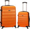 Rockland Melbourne Hardside Expandable Luggage with Spinner Wheels, Orange, 2 Piece (20/28)