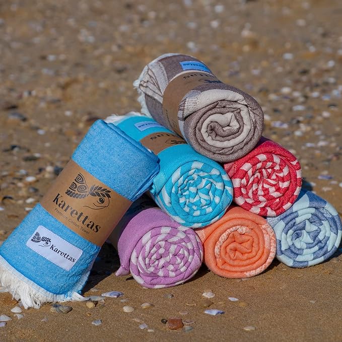 Turkish Beach Towel - 100% Organic Cotton - Soft, Quick-Dry, Sand Proof, Prewashed - Lightweight & Oversized for Beach, Pool, Yoga, Bath, Travel, Gym, Throw - Turtlebay (Navy)