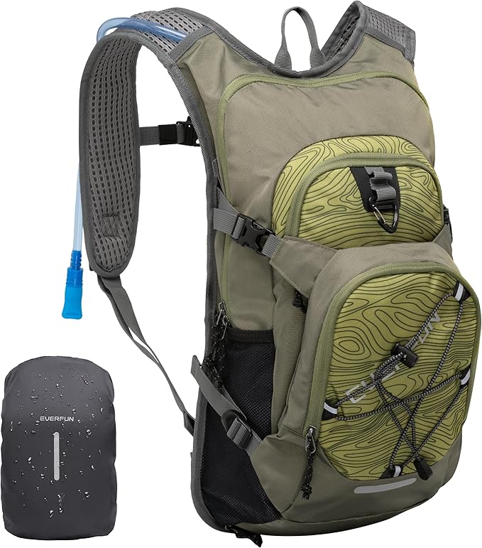 Everfun Hydration Backpack 18L with Water Bladder 2L/3L Hiking Water Backpack Women Men Hydration Pack Insulated Lightweight Day Hydropack with Storage for Hiking, Biking, Running, Festival