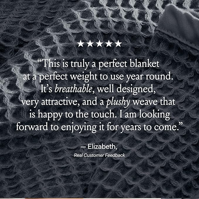 BOLL & BRANCH Waffle Bed Blanket - Full/Queen, Natural - Luxury 100% Organic Cotton - Soft, Lightweight and Breathable - Textured Waffle Weave Design