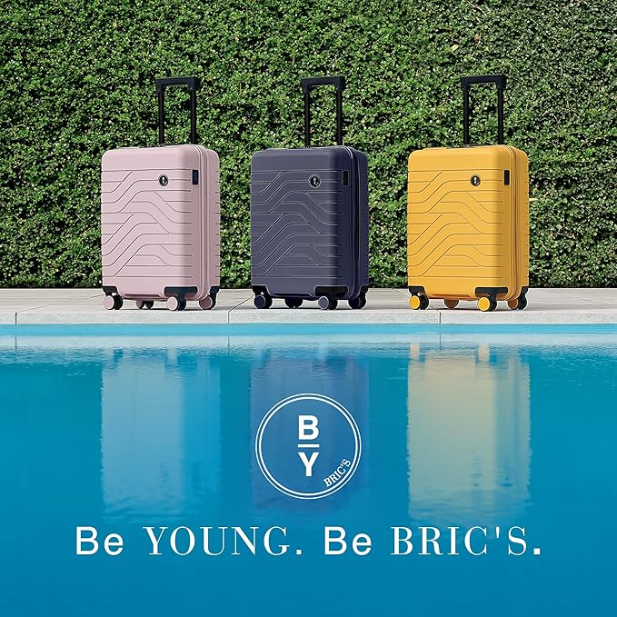 Bric's B|Y Ulisse Spinner Carry-On Suitcase, Lightweight Expandable Hard Shell Luggage with TSA Lock and Smooth 360° Wheels 21 Inch – Mango