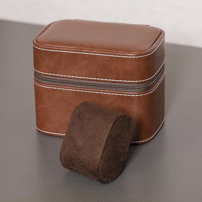 ROTHWELL 2 Watch Travel Case Storage Organizer for 2 Watches | Tough Portable Protection w/Zipper Fits All Wristwatches & Smart Watches Up to 50mm