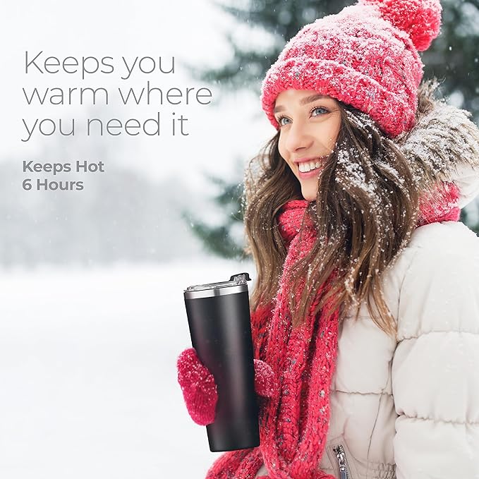 SIPX™ Triple-Insulated Tumblers - 22oz. Premium Modern Tumbler With Lid, insulated Cup Keeps Hot For 6 Hours, Stainless Steel Tumbler Made Of Sustainable Material, Coffee Travel Mug For Home & Office