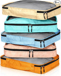 5 Pcs Packing Cubes for Suitcase Large Travel Cubes Carry on Luggage Organizer Bags for Clothes Accessories(S,Pastel)