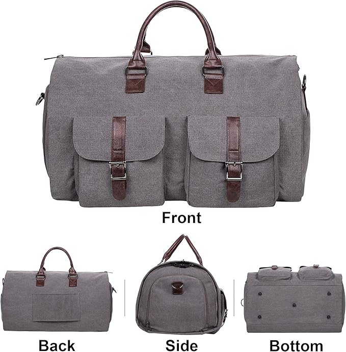 seyfocnia Convertible Travel Garment Bag,Carry on Garment Duffel Bag for Men Women - 2 in 1 Hanging Suitcase Suit Business Travel Bag