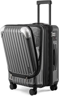 LEVEL8 Grace Carry on Luggage, 20 Inch Expandable Hard Shell Suitcases with Wheels, Abs+Pc Harshell Spinner Luggages with Tsa Lock, Travel Bag for Women Men, Grey