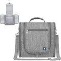 PAVILIA Extra Large Toiletry Bag Travel Bag for Women Men, Hanging Cosmetic Organizer, Water Resistant Makeup Bag for Accessories Toiletries, Travel Essentials Kit (Grey)