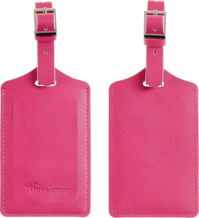 8 Pack Leather Luggage Travel Bag Tags by Travelambo