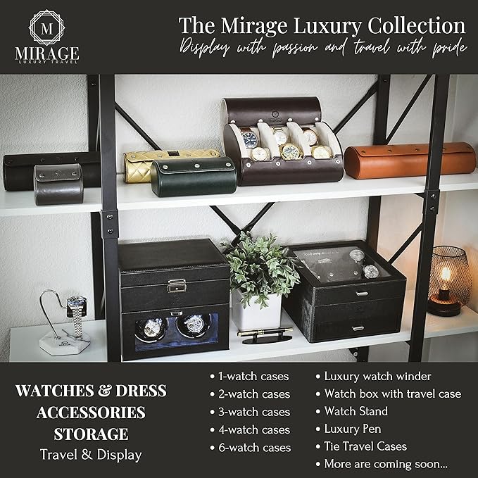 Watch Roll Case for Travel 6 slot Watches Organizer - Midnight Blue