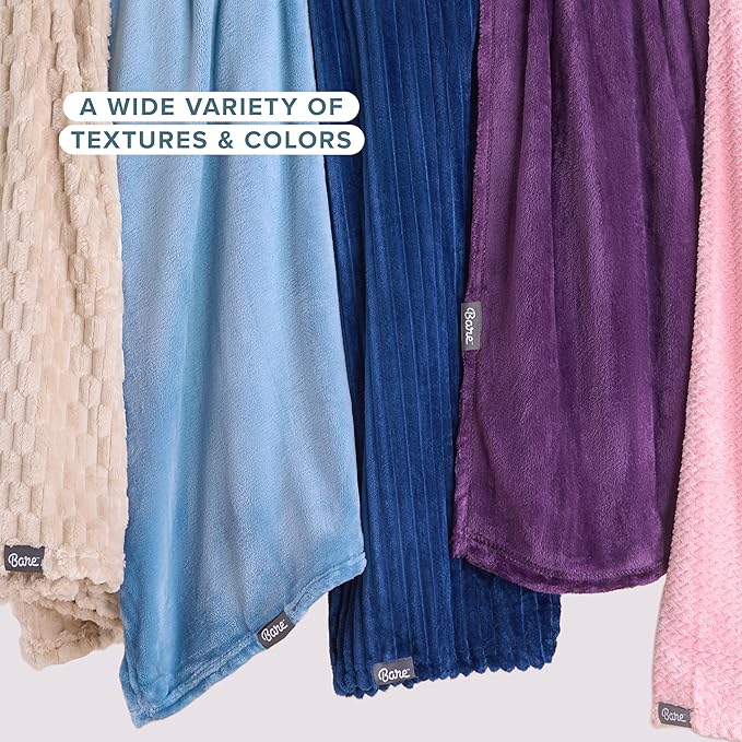 Bare Home Fleece Blanket - Full/Queen - Ultra-Soft Lightweight for Bed, Sofa, and Couch - Luxury Microplush - Cozy Warm Blanket (Full/Queen, Dusty Purple)