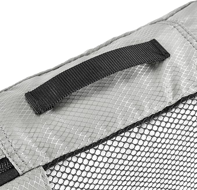 Amazon Basics Small Packing Cubes for Travel, Packing Organizers, 4-Piece-Set With Double Zipper Pulls and Mesh Top Panel, 100% Durable Polyester, Gray, 11"L x 6.8"W x 3"H