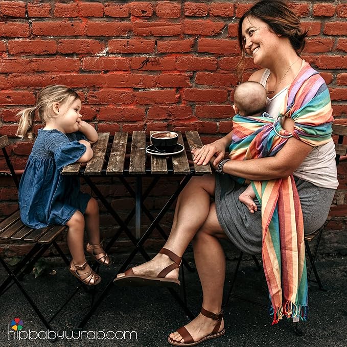 Hip Baby Wrap Ring Sling Baby Carrier for Infants and Toddlers - 100% Soft Cotton Baby Wraps Carrier for Babies 8-35 lbs - Perfect Baby Shower Gifts Moms and Dads - Nursing Cover (Moon Honeycomb)