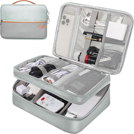 CILLA Electronic Organizer Travel Case, Travel Cord Organizer Case Portable Waterproof Cable Organizer Bag for Charger, Cord, USB, Power Bank, Earphone