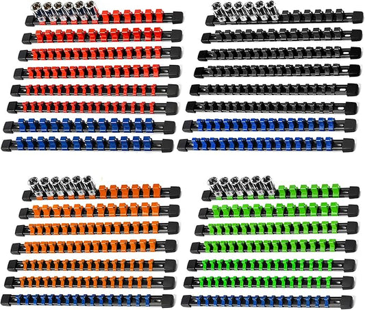 Socket Organizer Drive ABS Tools - Socket Holder, Premium Quality 30 Pieces Socket Holders Kit 1/4-Inch x 160 Clips, 3/8-Inch x 150 Clips, 1/2-Inch x 120 Clips（30PC,Mix-color)