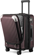 LEVEL8 Grace Carry on Luggage Airline Approved, 20 Inch Expandable Hardside Suitcases with wheels, Abs+Pc Harshell Spinner Luggages with Tsa Lock, Red