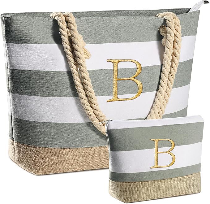 YOOLIFE Beach Bags for Women - Travel Canvas Beach Tote, Pool Waterproof Bag, Travel Essentials, Gifts for Women Birthday