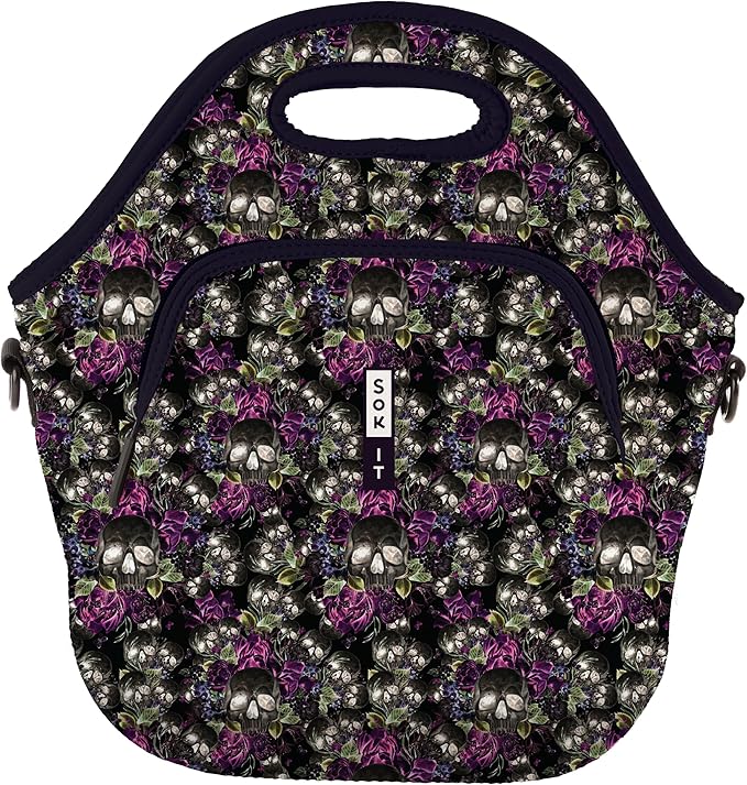 Sok It LunchTote Zippered Bag Insulated Neoprene Caddy (After Dark, X-Large 6.5 Quart Lunch Tote)