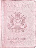 Passport and Vaccine Card Holder Combo, Passport Cover with Vaccine Card Slot, Wallet, Passport Case Holder for Women and Men（AE-Rose gold