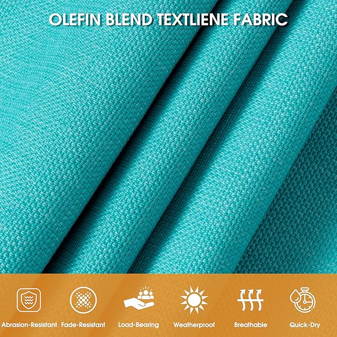 Lazy Daze Hammocks 11 FT Double Outside Hammock Quick Dry Olefin Fabric Hammock with Spreader Bar & Side Pocket for Outdoor Poolside Backyard 450 lbs Capacity, Turquoise