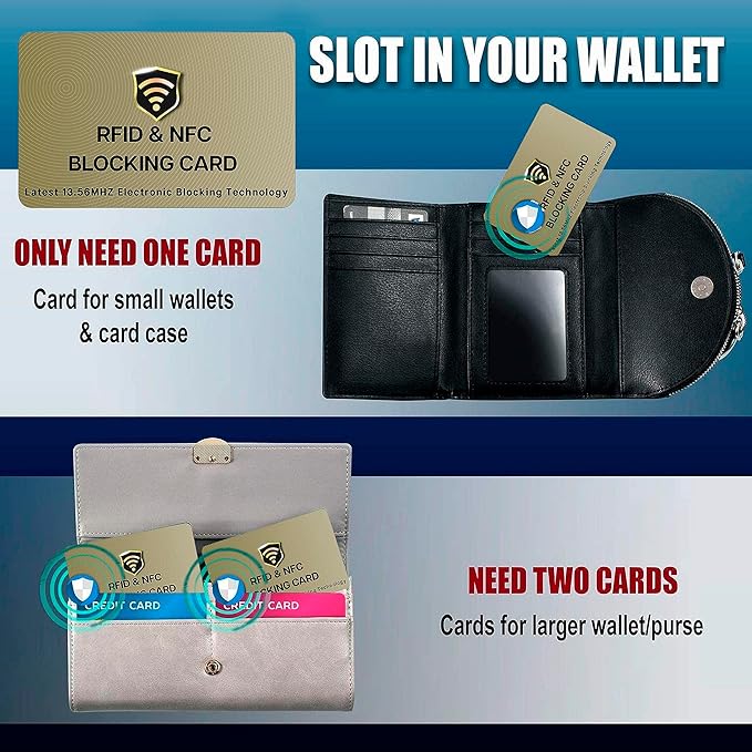 SaiTech RFID Protected Cards, Golden 10 Pack: Entire Wallet Purse Shield For Men & Women, NFC Contactless Bank Debit Credit Card Protector ID ATM Guard
