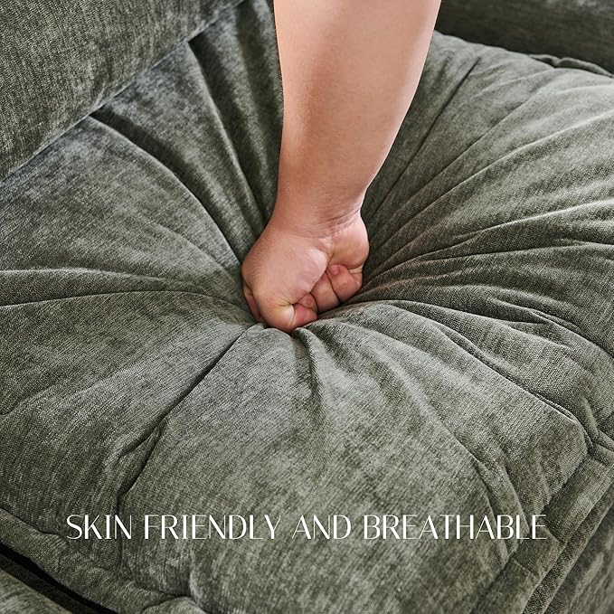 116.54" Sectional Couches for Living Room, Cloud Couch Sectional with Large Storage, U-Shape Modular Sectional Sofa with Ottoman,6 Seater Chenille Sofa with Pillow for Apartment, Bedroom, Green