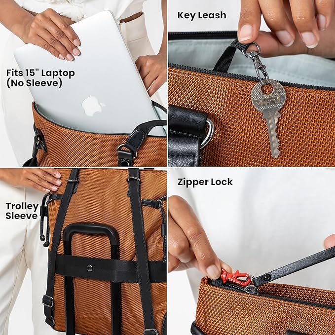 Sherpani Tempest, Anti Theft Convertible Backpack Tote, 14L Travel Backpack, Travel Gifts for Women, Handbags, RFID Protection, Metal Hardware, Fits 15” Laptop (No Sleeve) (Sterling)