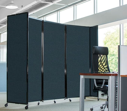 Versare Room Divider 360 Portable Wall Partition | Folding Panels | Large Freestanding Divider | Locking Wheels | Temporary Room Separator